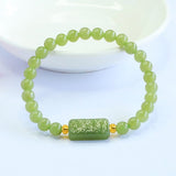 Hetian Jade Cloud Plaque Bracelet — Wushipai for a Quiet Mind - Cloud Plaque6mmTibet Art