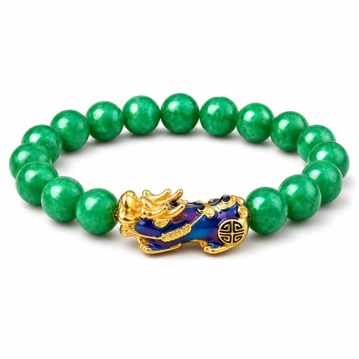 Pixiu Bracelet - Green Jade Color Changing Pixiu Tibet Art