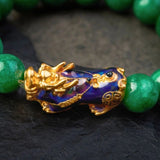 Pixiu Bracelet - Green Jade Color Changing Pixiu - Tibet Art