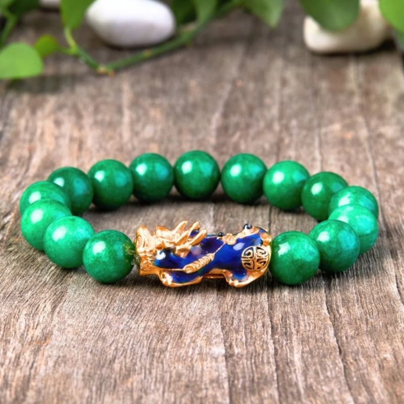 Pixiu Bracelet - Green Jade Color Changing Pixiu - Tibet Art