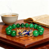 Pixiu Bracelet - Green Jade Color Changing Pixiu - Tibet Art