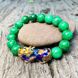 Pixiu Bracelet - Green Jade Color Changing Pixiu - Tibet Art