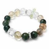 Black Gold Super Seven Crystal Bracelet — Premium Rutilated Quartz - Green Rutilated Mix 10mmTibet Art