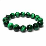 Green Tiger Eye Single-Strand Bracelet — Natural Collector-Grade Beads, 5 Sizes - 12mmTibet Art