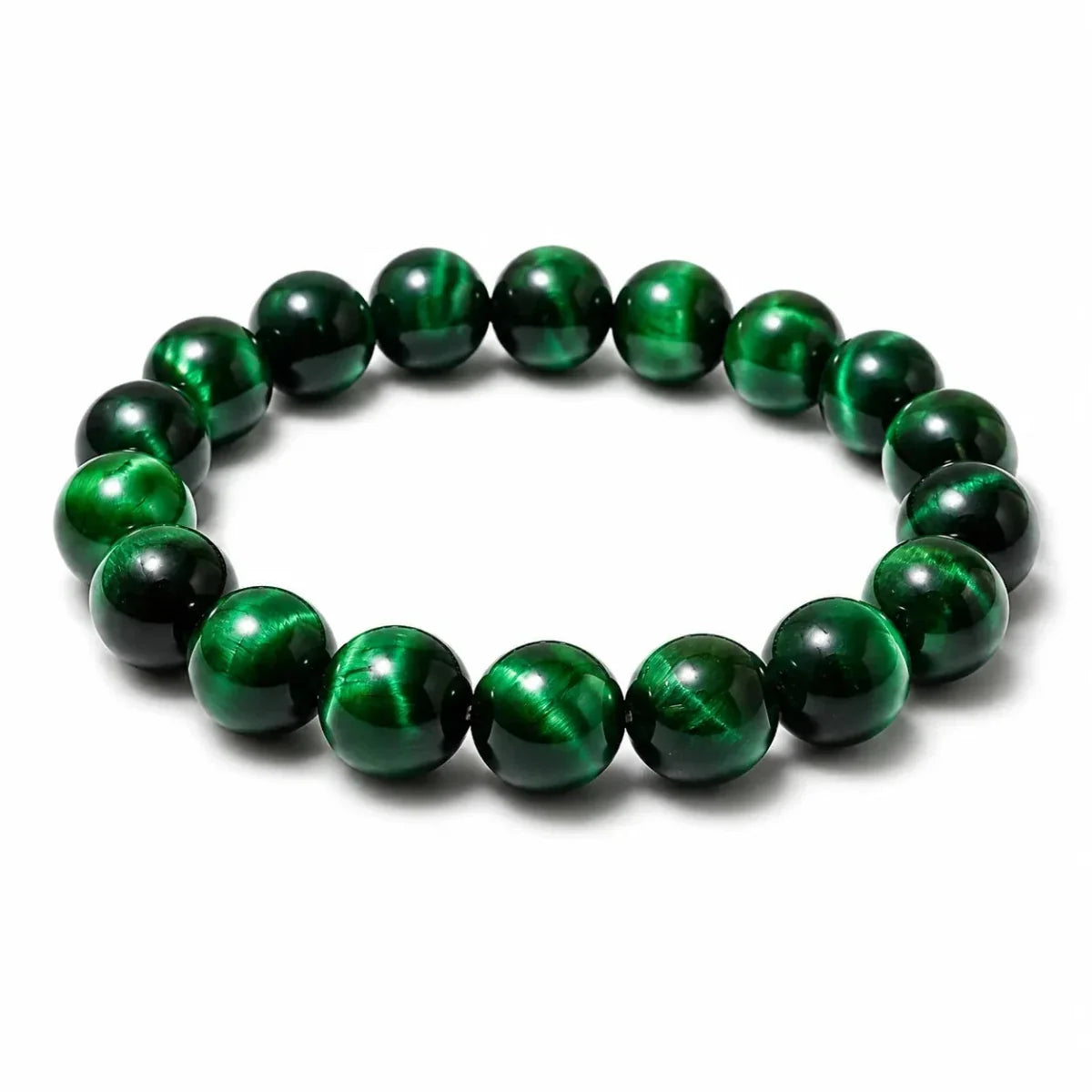 Green Tiger Eye Single-Strand Bracelet — Natural Collector-Grade Beads, 5 Sizes - 10mmTibet Art