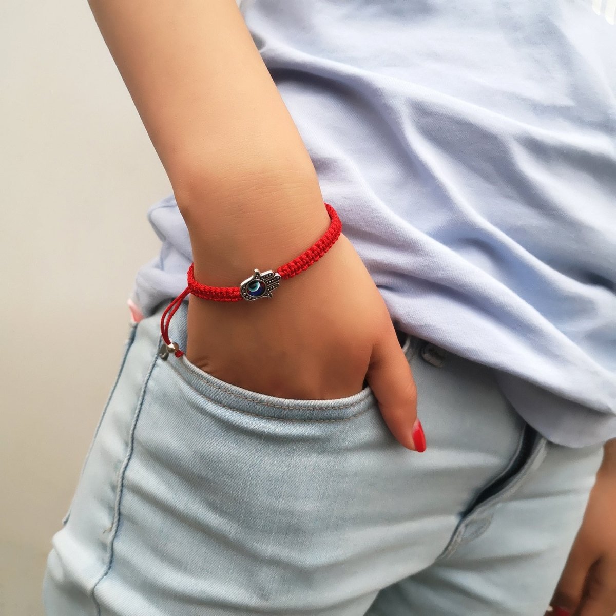 Evil Eye Bracelet - Hamsa Red String Bracelet - Tibet Art