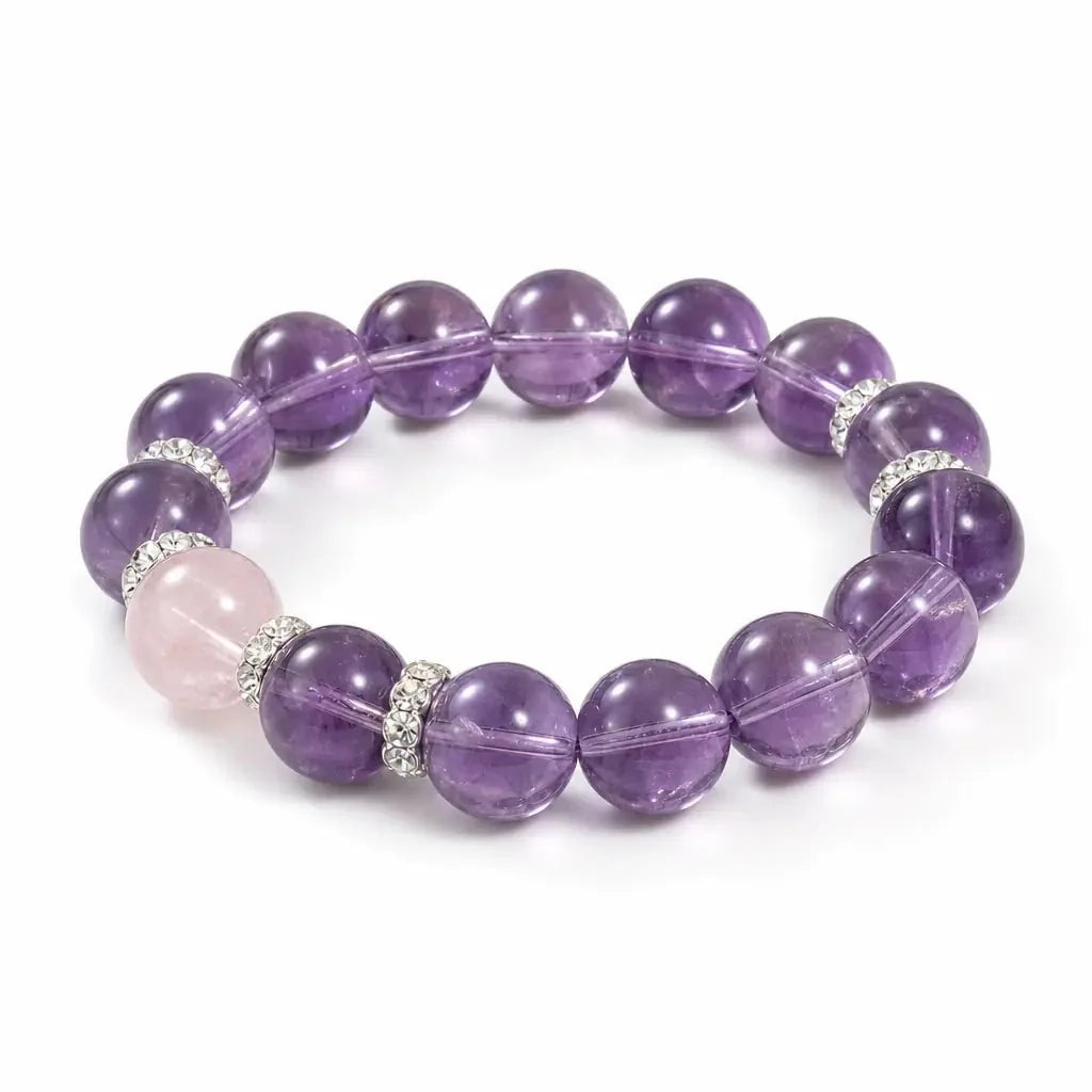Nine Purple Fire Amethyst Bracelet — Feng Shui Lucky Crystal for Wealt Tibet Art