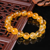 Natural Citrine Bead Bracelet 8mm & 10mm — Ice-Clear Yellow Crystal For Prosperity - 10mmTibet Art