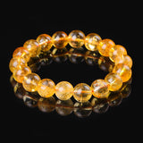 Natural Citrine Bead Bracelet 8mm & 10mm — Ice-Clear Yellow Crystal For Prosperity - 8mmTibet Art