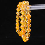 Natural Citrine Bead Bracelet 8mm & 10mm — Ice-Clear Yellow Crystal For Prosperity - 10mmTibet Art