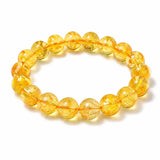 Natural Citrine Bead Bracelet 8mm & 10mm — Ice-Clear Yellow Crystal For Prosperity - 10mmTibet Art