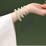 Hetian Jade Ice-Green Bead Bracelet — A Cool, Clear Stone for Steady Days - Ice Green 6mm (26 beads)Tibet Art