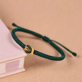 Vajra Knot Couple Bracelet — Handwoven Red String for Two - Wine RedTibet Art