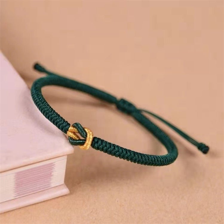 Vajra Knot Couple Bracelet — Handwoven Red String for Two - Wine RedTibet Art