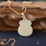 Jade Necklace - Blessing & Money Bag - Tibet Art