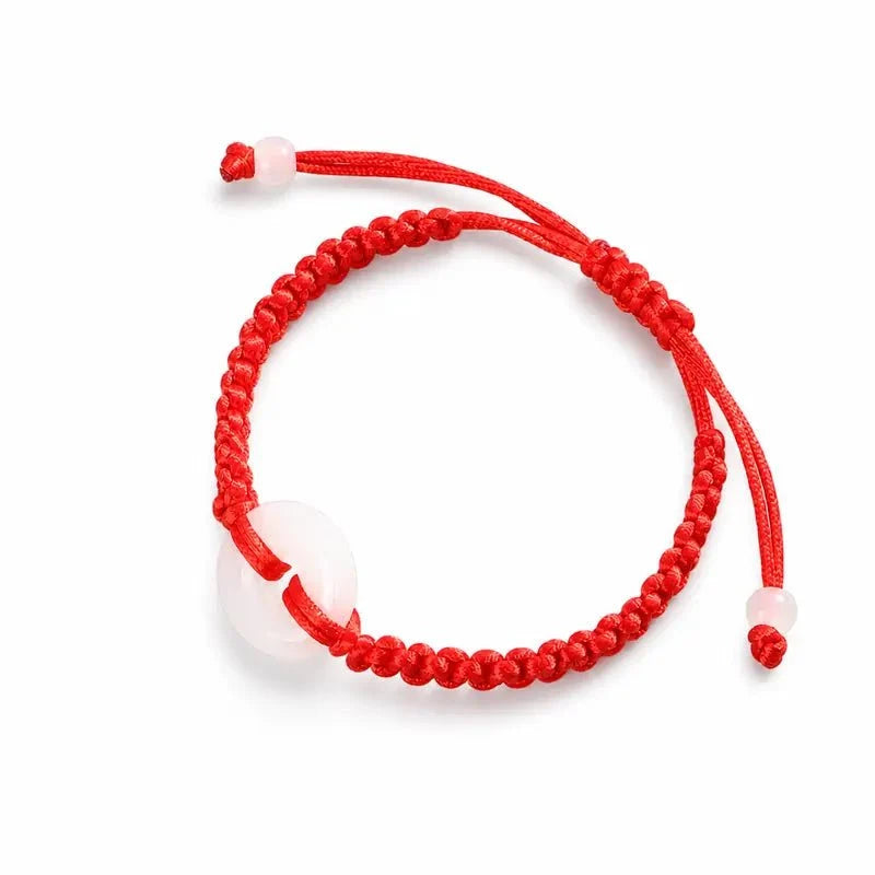 Red String Peace Buckle Bracelet — Hand-Braided Everyday Protection Tibet Art