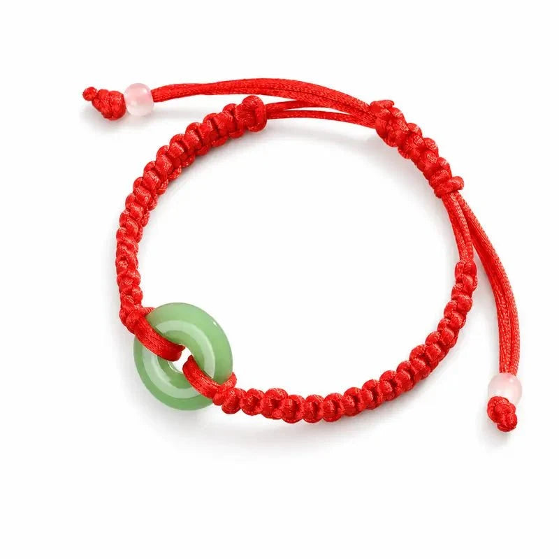 Red String Peace Buckle Bracelet — Hand-Braided Everyday Protection Tibet Art