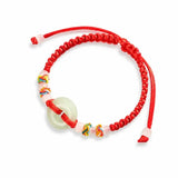 Red String Peace Buckle Bracelet — Hand-Braided Everyday Protection Tibet Art