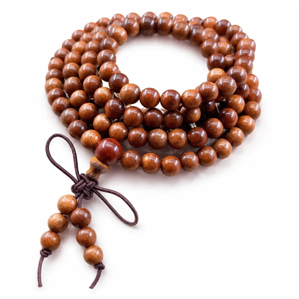 Multi-Wood 108-Bead Mala Bracelet — Natural Wood Prayer Beads for Daily Wear & Meditation - Jujube Wood 6mmTibet Art