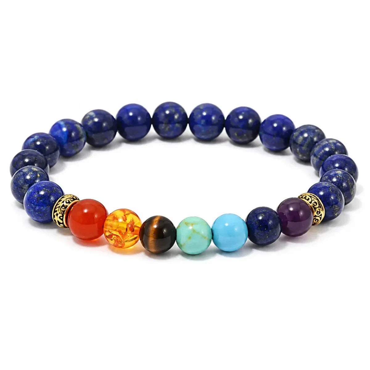 7 Chakra Bead Bracelet — One Stone for Every Center That Needs Reminding - Lapis LazuliTibet Art