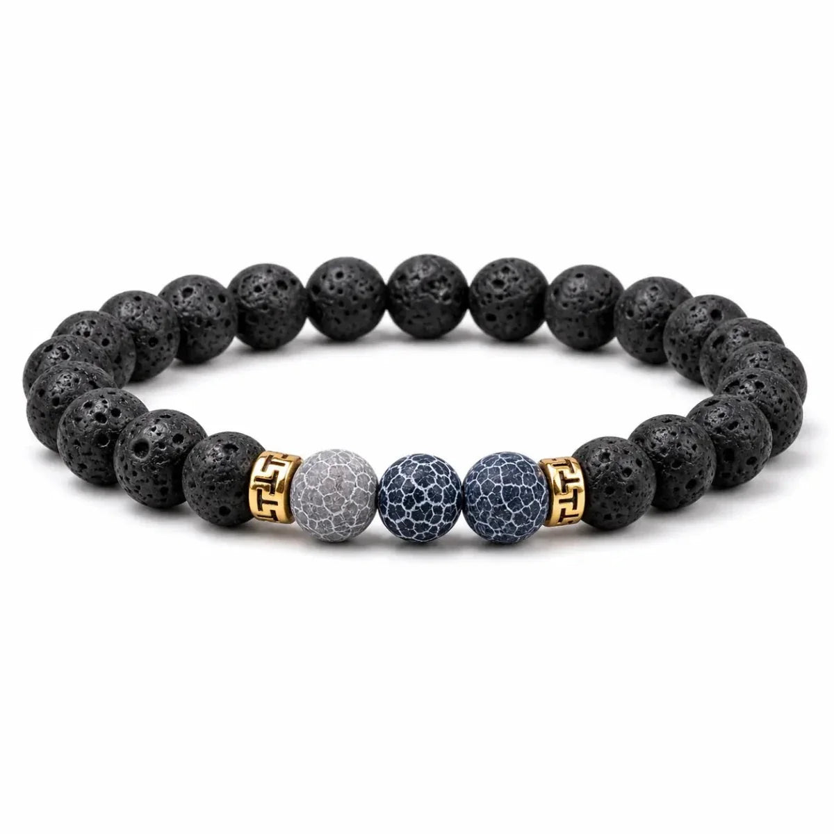Lava Stone Bracelet - Grounding & Strength & Courage Tibet Art