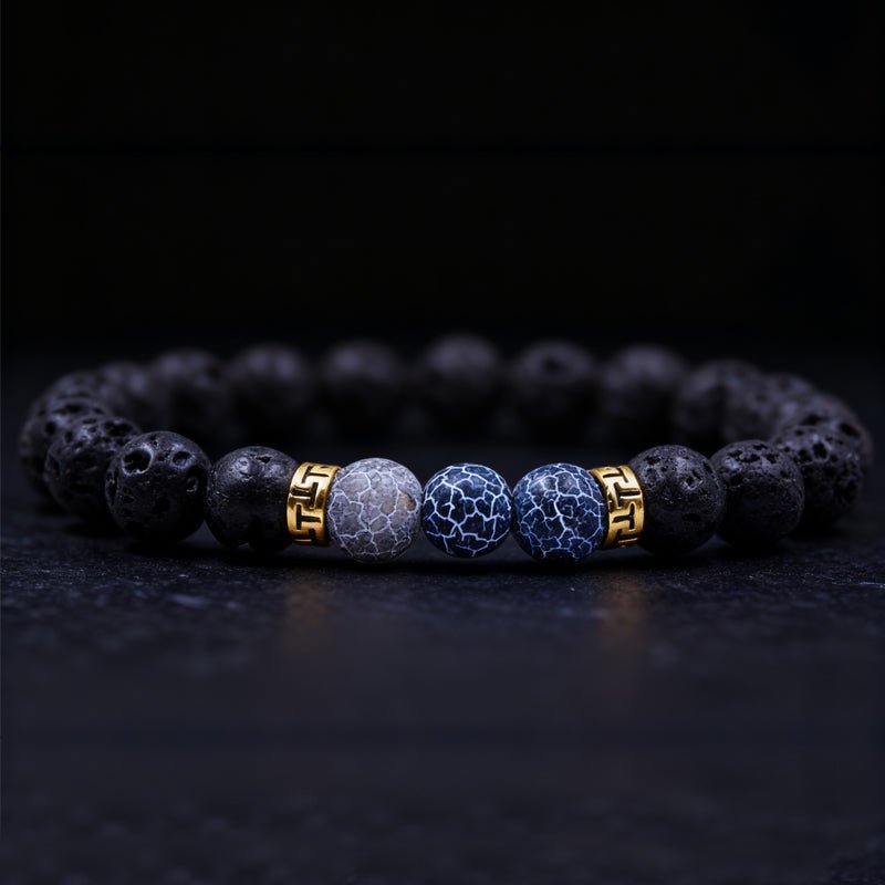 Lava Stone Bracelet - Grounding & Strength & Courage - Tibet Art