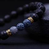 Lava Stone Bracelet - Grounding & Strength & Courage - Tibet Art