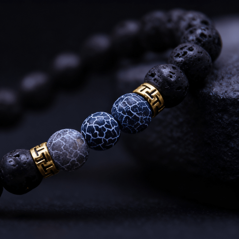 Lava Stone Bracelet - Grounding & Strength & Courage - Tibet Art