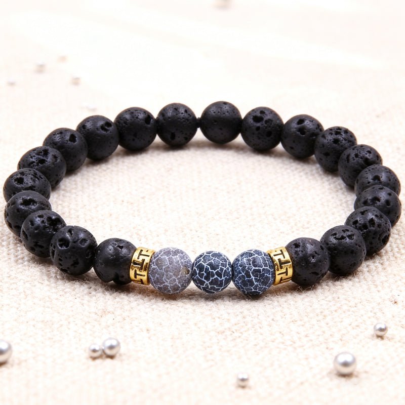 Lava Stone Bracelet - Grounding & Strength & Courage - Tibet Art