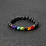 7 Chakra Bracelet - Lava Stone Energy Flow & Grounding - Tibet Art