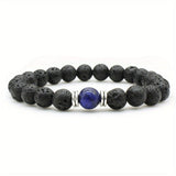 7-Chakra Volcanic Lava Stone Bracelet — Natural Beads for Meditation - Dark Blue ImperialTibet Art