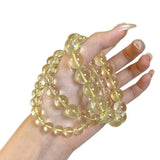 Natural Lemon Citrine Bracelet — Clear Crystal Strand For Prosperity, Three Clarity Grades - 3A (Slight Cloud)7-8mmTibet Art