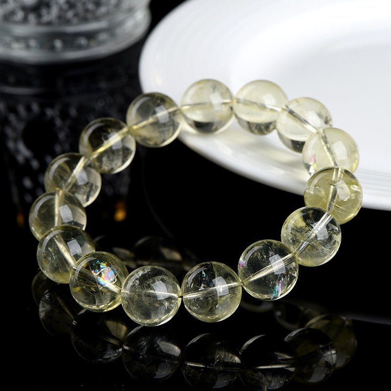 Lemon Citrine Asai Bracelet — Natural Yellow Crystal Bead Strand, Full Size Range - Lemon Asai7mm (~25 beads)Tibet Art