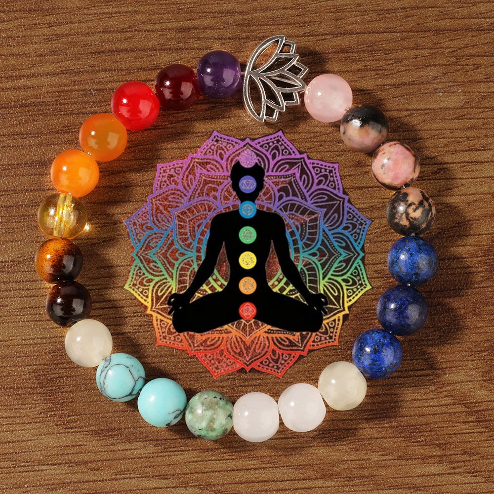 Seven Chakra Stone Bracelet — Seven Stones, One Strand - RainbowTibet Art