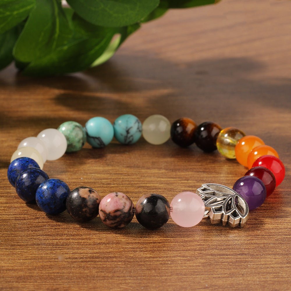 Seven Chakra Stone Bracelet — Seven Stones, One Strand - RainbowTibet Art