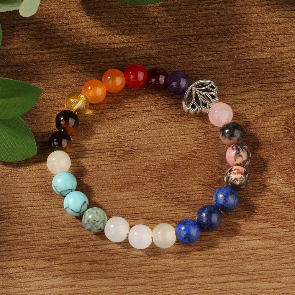 Seven Chakra Stone Bracelet — Seven Stones, One Strand - RainbowTibet Art