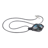 Macrame Labradorite Necklace — Adjustable Woven Stone Net - 3–4 cmTibet Art
