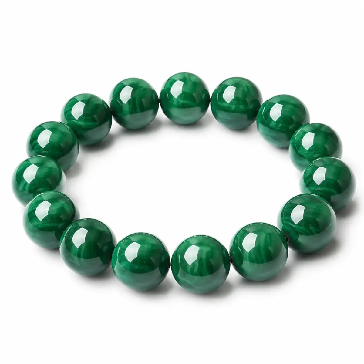 Natural Malachite Bracelet — Wealth & Good Fortune - 14mmTibet Art