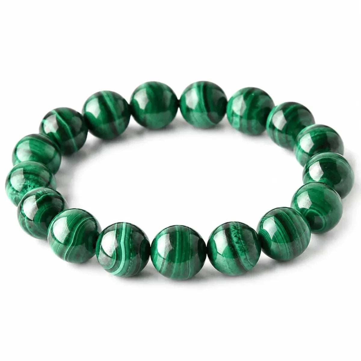 Natural Malachite Bracelet — Wealth & Good Fortune - 14mmTibet Art