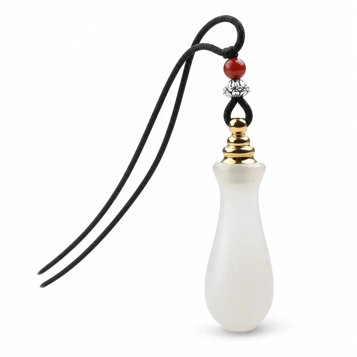 Mini Ghau Box Pendant Necklace — Agate & Chalcedony Prayer Container Tibet Art