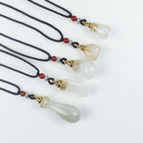 Mini Ghau Box Pendant Necklace — Agate & Chalcedony Prayer Container - Guanyin VaseTibet Art