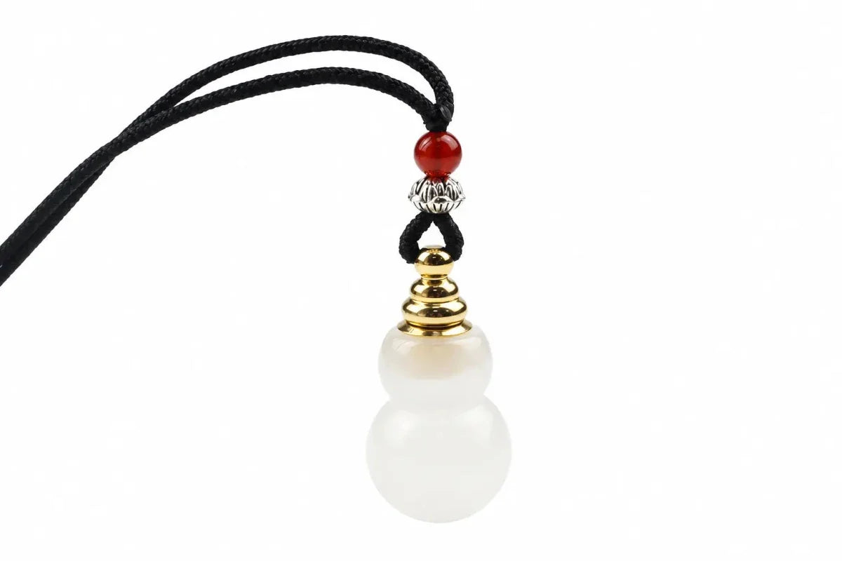 Mini Ghau Box Pendant Necklace — Agate & Chalcedony Prayer Container - Agate GourdTibet Art