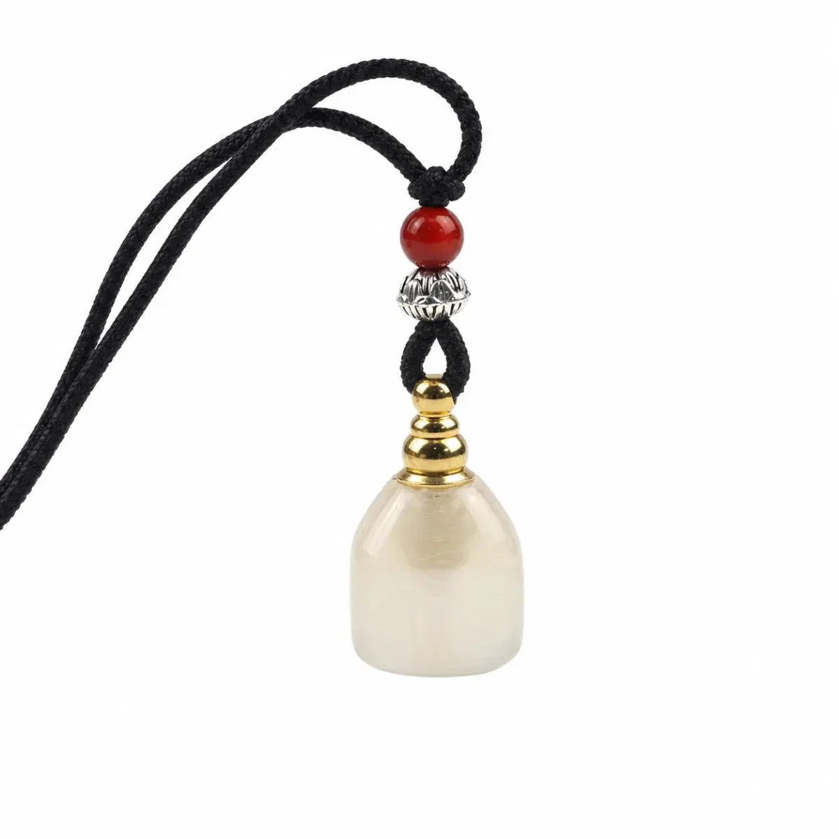 Mini Ghau Box Pendant Necklace — Agate & Chalcedony Prayer Container - Agate BagTibet Art