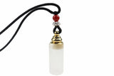 Mini Ghau Box Pendant Necklace — Agate & Chalcedony Prayer Container - Chalcedony BarrelTibet Art