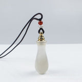 Mini Ghau Box Pendant Necklace — Agate & Chalcedony Prayer Container - Chalcedony BarrelTibet Art