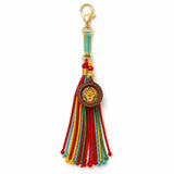 Hand-Painted Thangka Tassel Charm — Bag & Key Pendant with Tibetan Guardian Figures Tibet Art