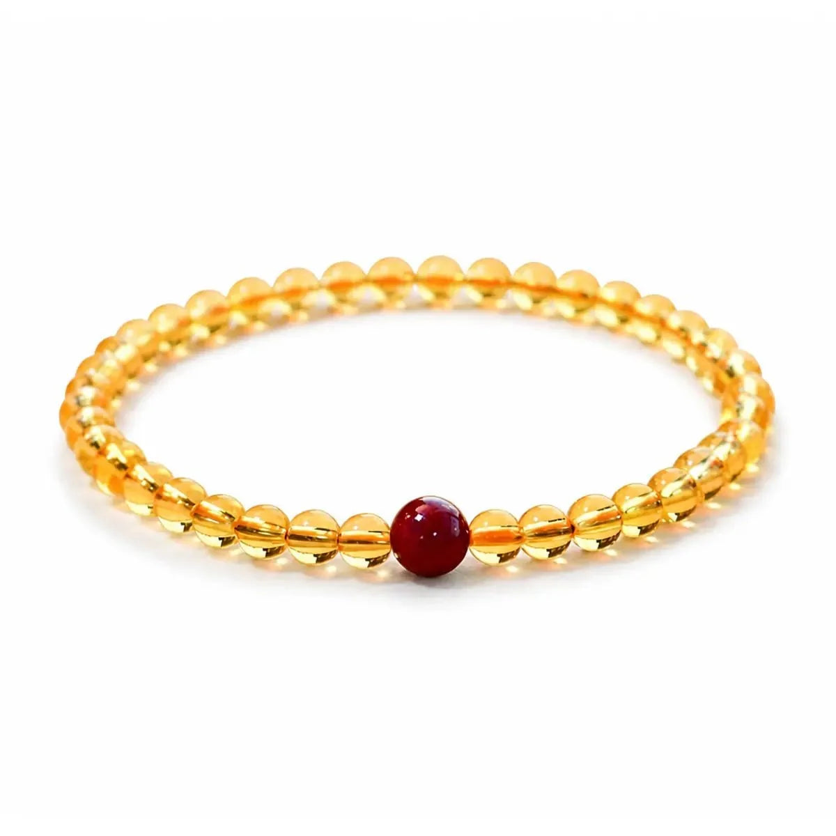 Putuo Mountain Citrine Luck Bracelet — Natural Crystal With Jade & Cinnabar Bead Options Tibet Art