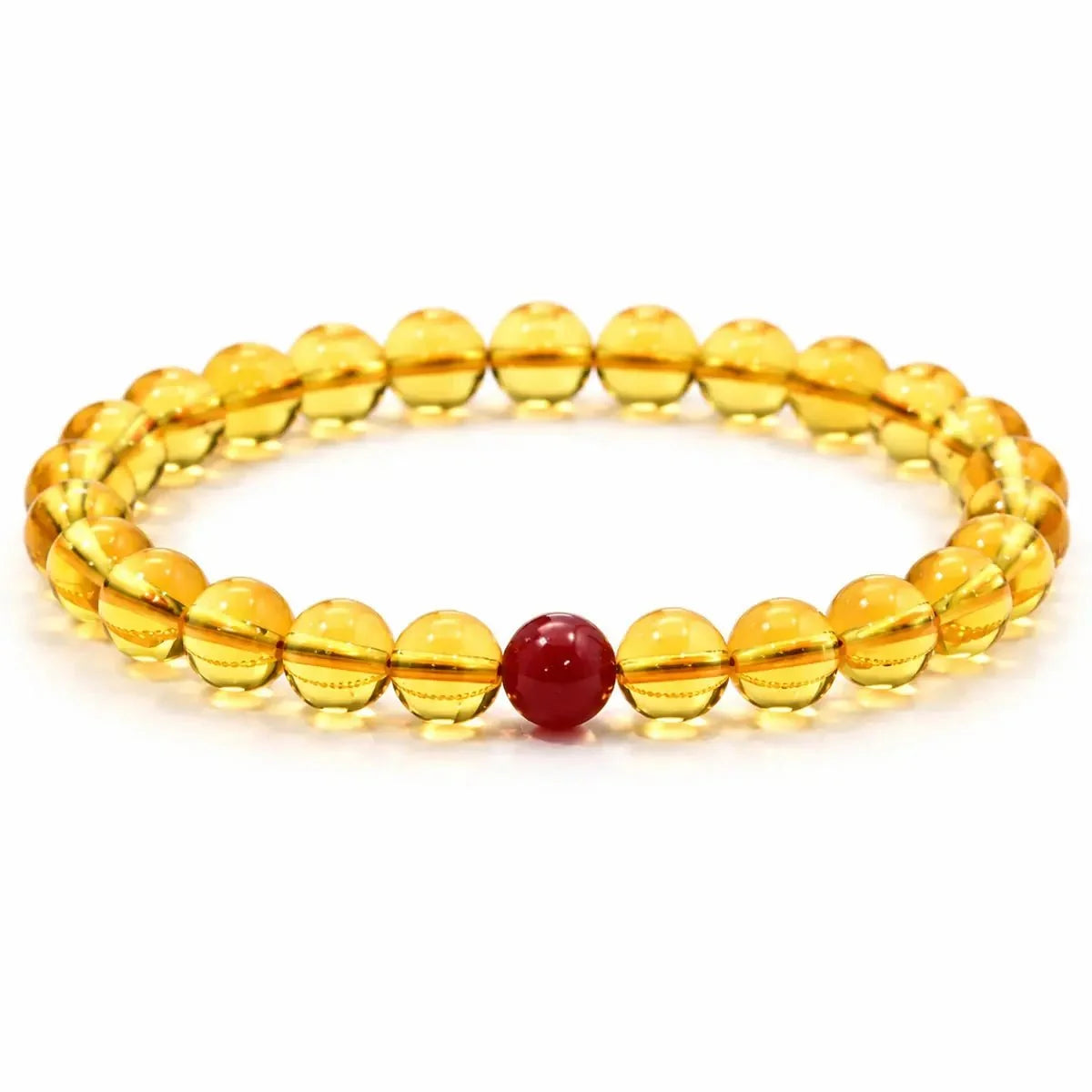 Putuo Mountain Citrine Luck Bracelet — Natural Crystal With Jade & Cinnabar Bead Options Tibet Art