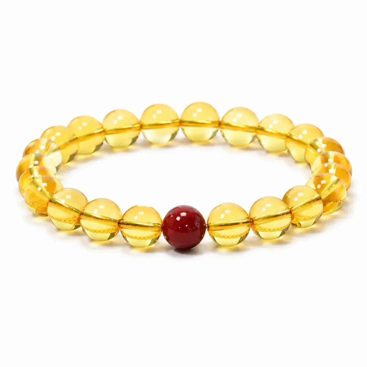 Putuo Mountain Citrine Luck Bracelet — Natural Crystal With Jade & Cinnabar Bead Options Tibet Art