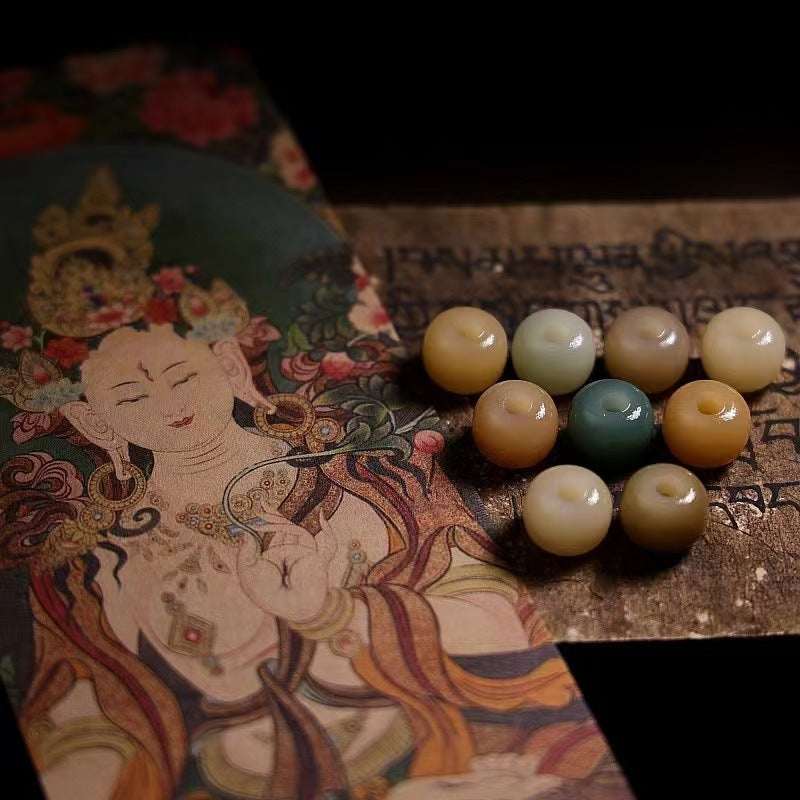 Bodhi Root 108-Bead Mala Bracelet — Natural Seed Beads for Meditation & Mindful Practice Tibet Art